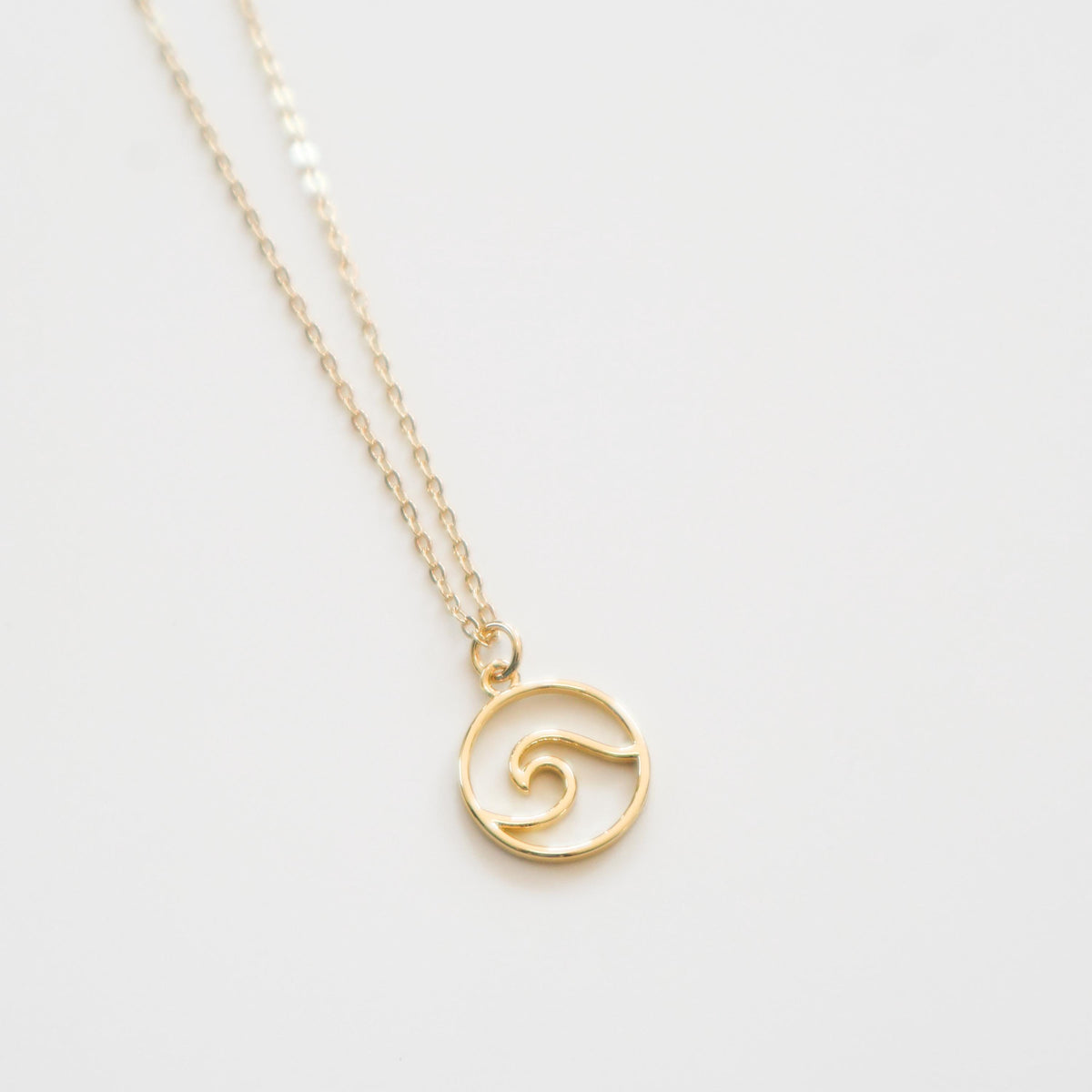 Waves Necklace | Gold Chain Necklace with Charm