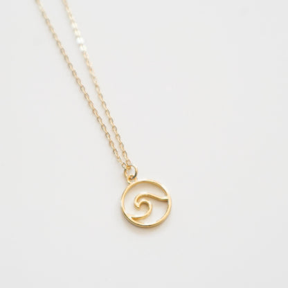 Waves Necklace | Gold Chain Necklace with Charm