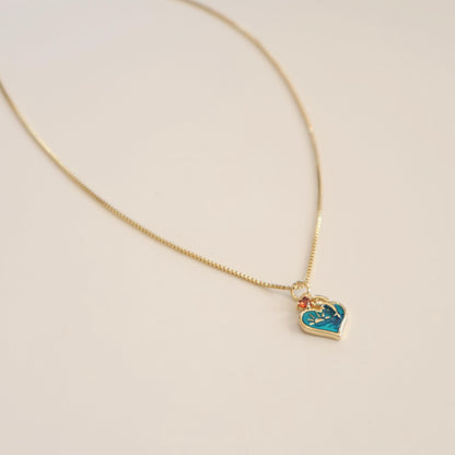 Dolphin Heart Necklace | Chain Necklace with Charm
