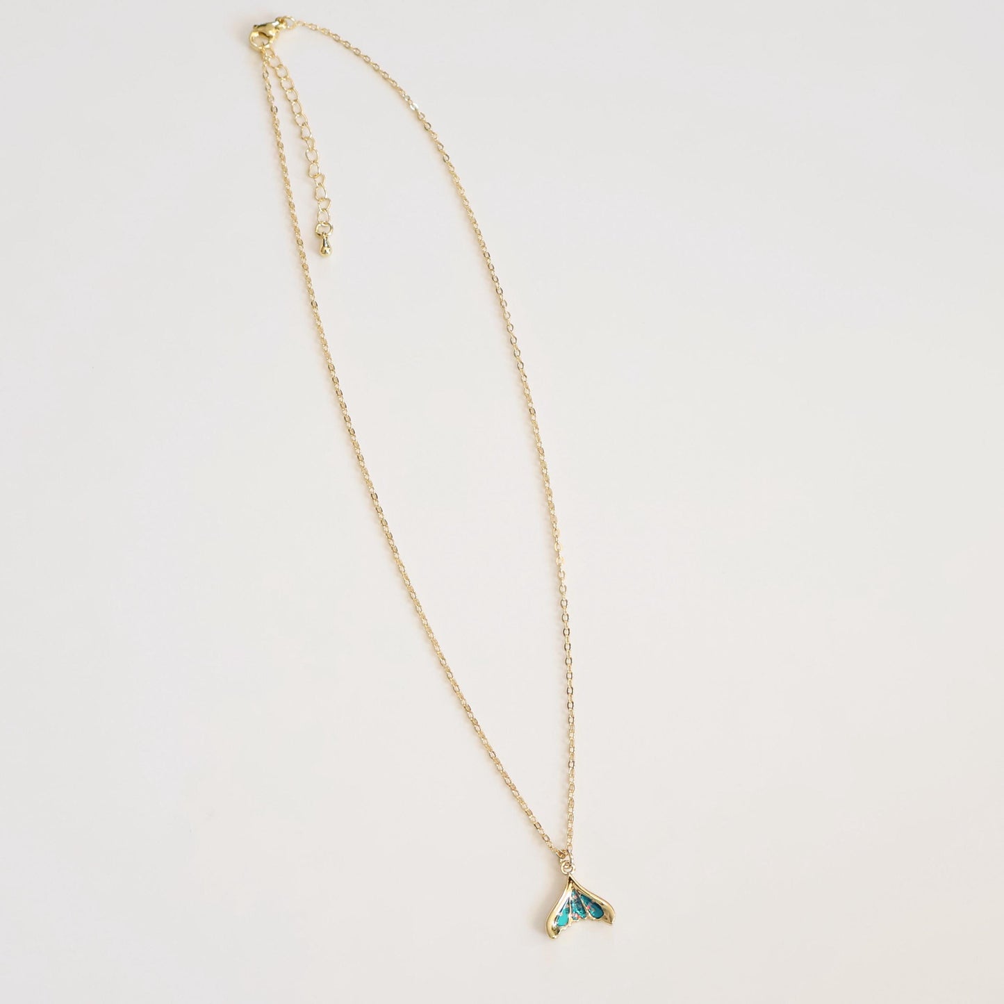 Blue Mermaid Tail Necklace | Chain Necklace with Charm