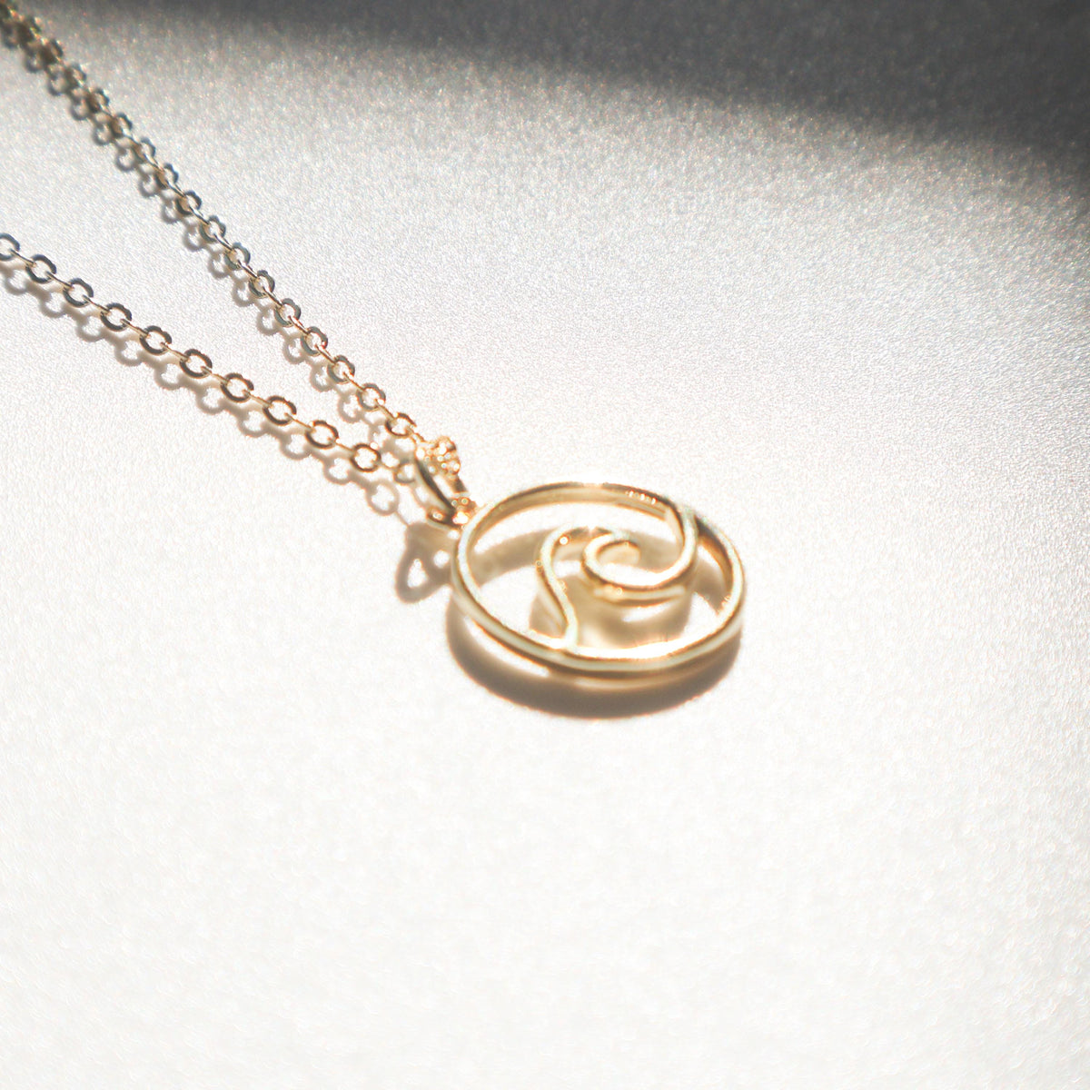 Waves Necklace | Gold Chain Necklace with Charm