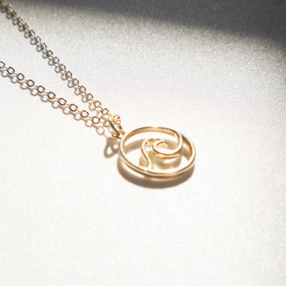 Waves Necklace | Gold Chain Necklace with Charm