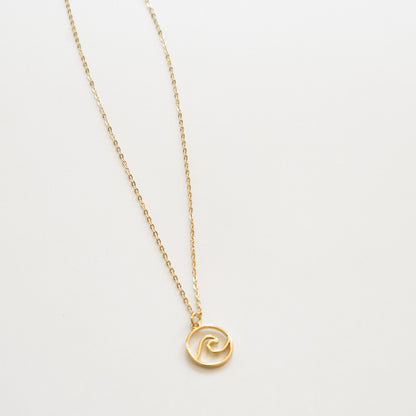 Waves Necklace | Gold Chain Necklace with Charm