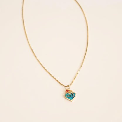Dolphin Heart Necklace | Chain Necklace with Charm