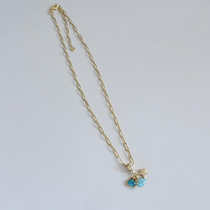 The Ocean Necklace | Paperclip Chain Necklace with Seashell, Crab and Starfish Charm