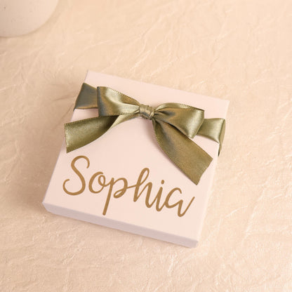 Personalized Jewelry Box Custom Name Gift Bridesmaid Proposal Present Wedding Party Favor Keepsake Container Gold Script Monogram Gift Box
