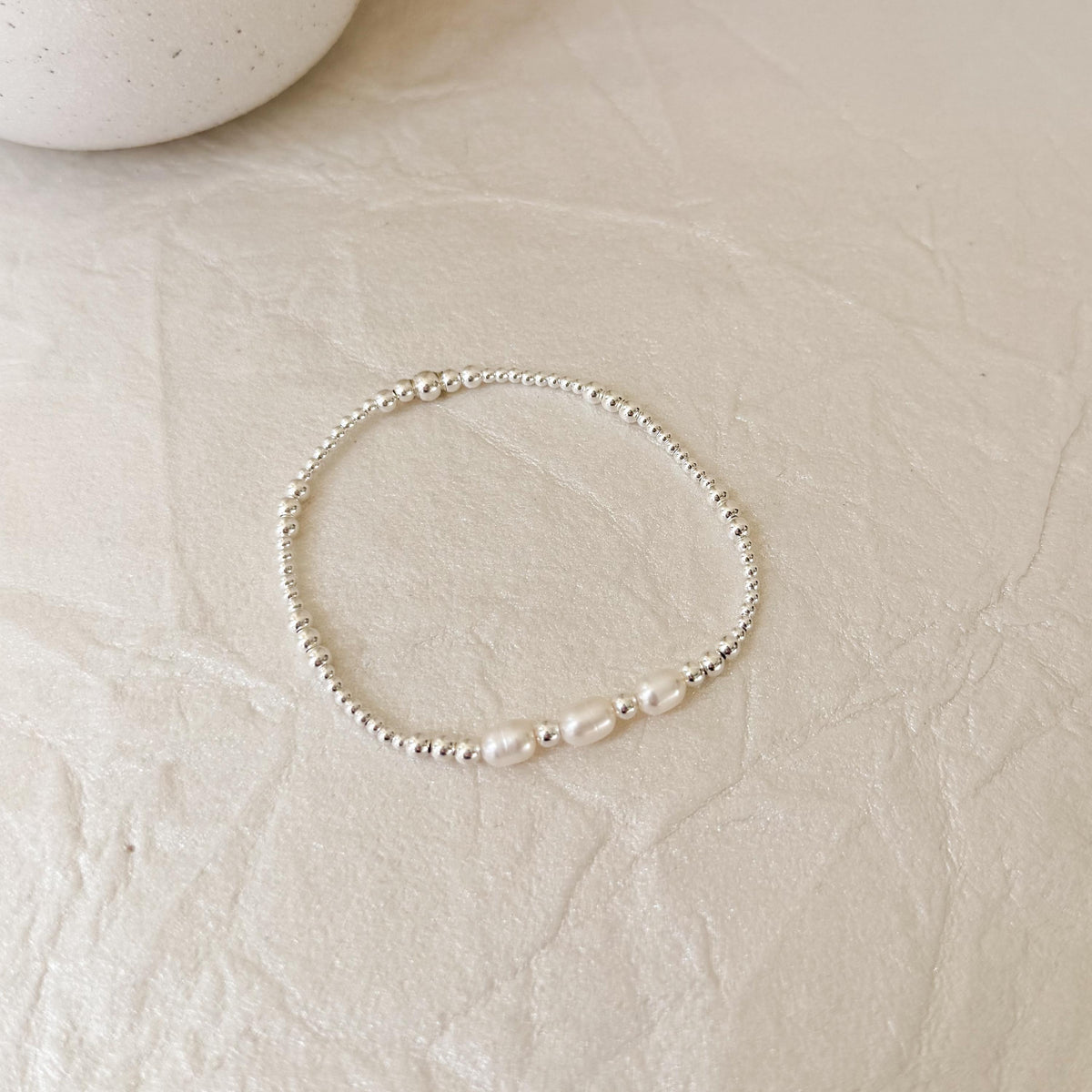 Signature Pearl Mixed Metals Stack | 14k Gold Filled Non-Tarnish with Sterling Silver  Beaded Bracelet Stack | Women's Gift | Natural Pearls