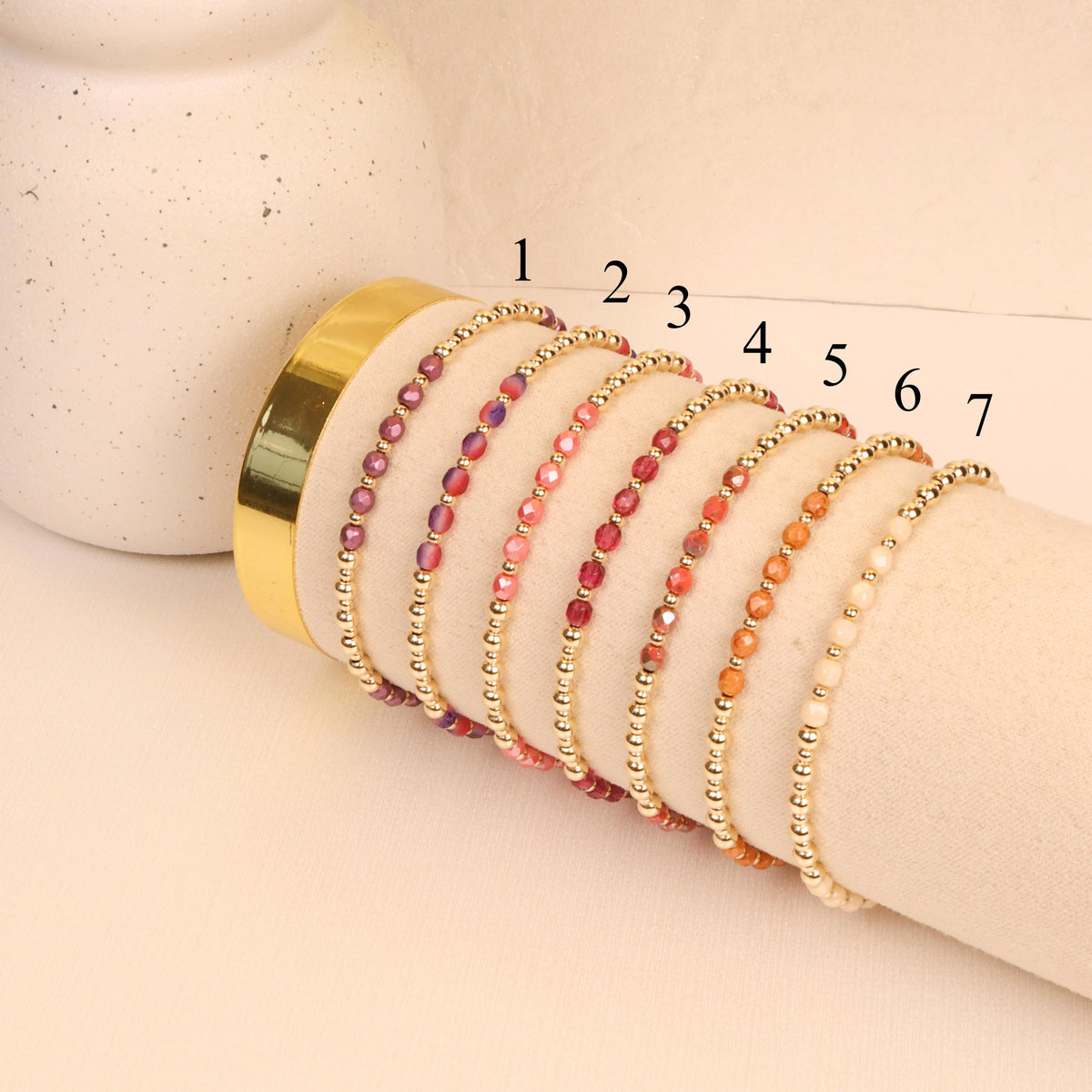 Multicolor Beaded Stretch Bracelet Stacking Everyday Piece Women Gift Birthday Friendship | Signature Collection 14k Gold Filled Non-Tarnish