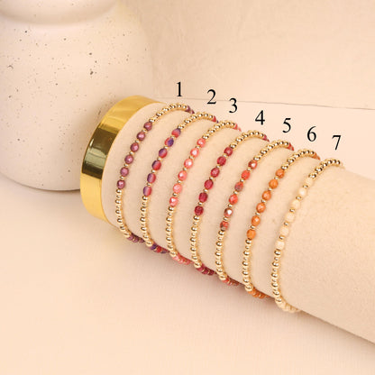 Multicolor Beaded Stretch Bracelet Stacking Everyday Piece Women Gift Birthday Friendship | Signature Collection 14k Gold Filled Non-Tarnish