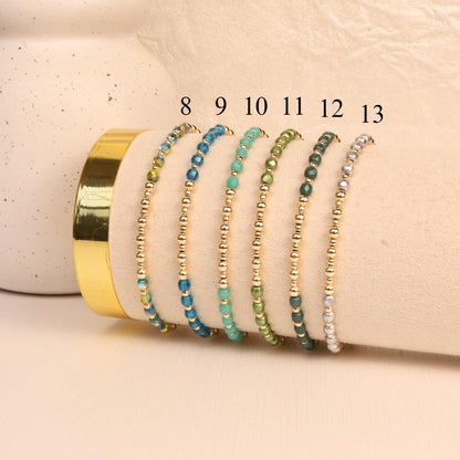 Multicolor Beaded Stretch Bracelet Stacking Everyday Piece Women Gift Birthday Friendship | Signature Collection 14k Gold Filled Non-Tarnish